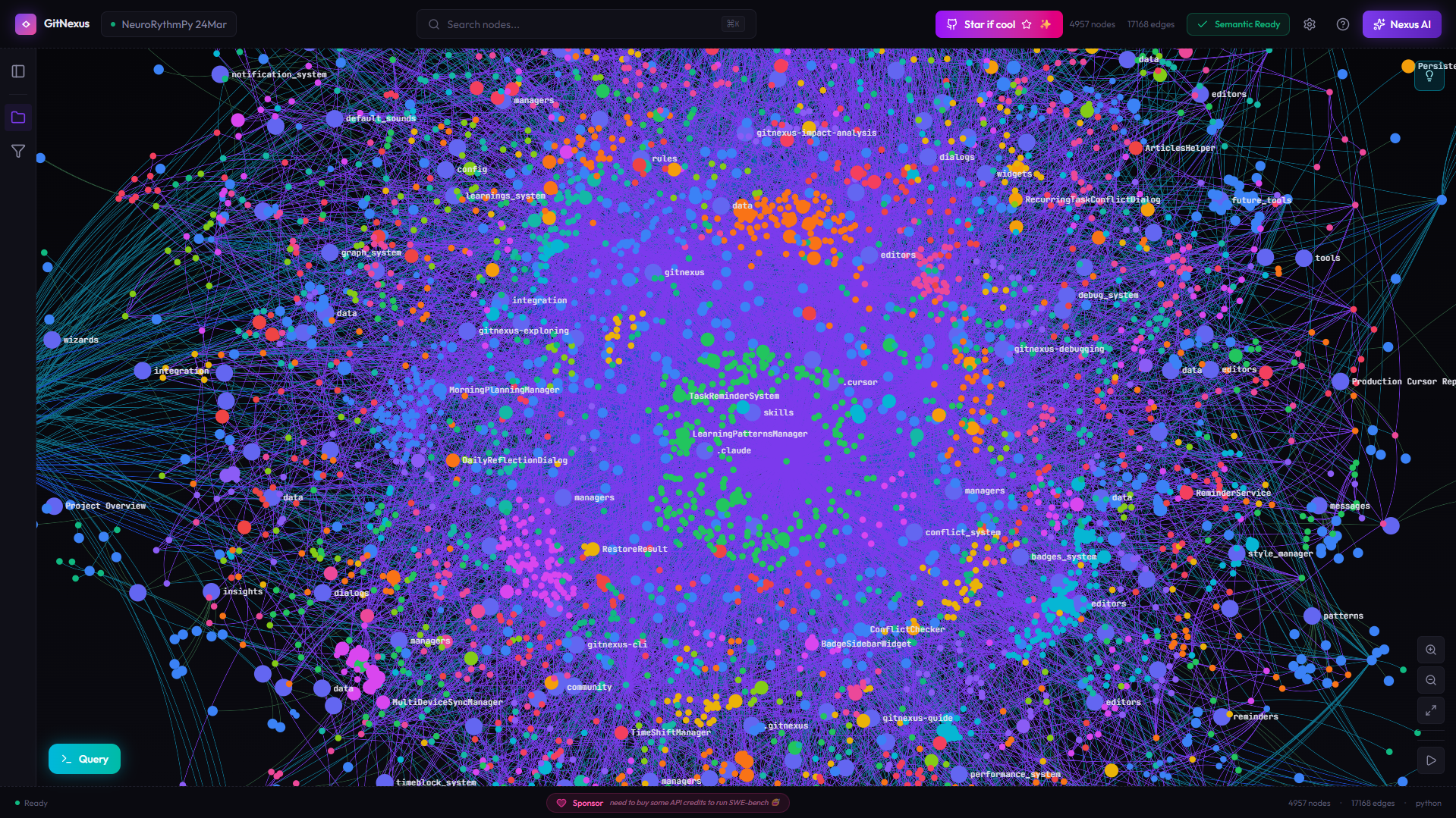 NeuroRythm Mar2026 on GitNexus zoomed