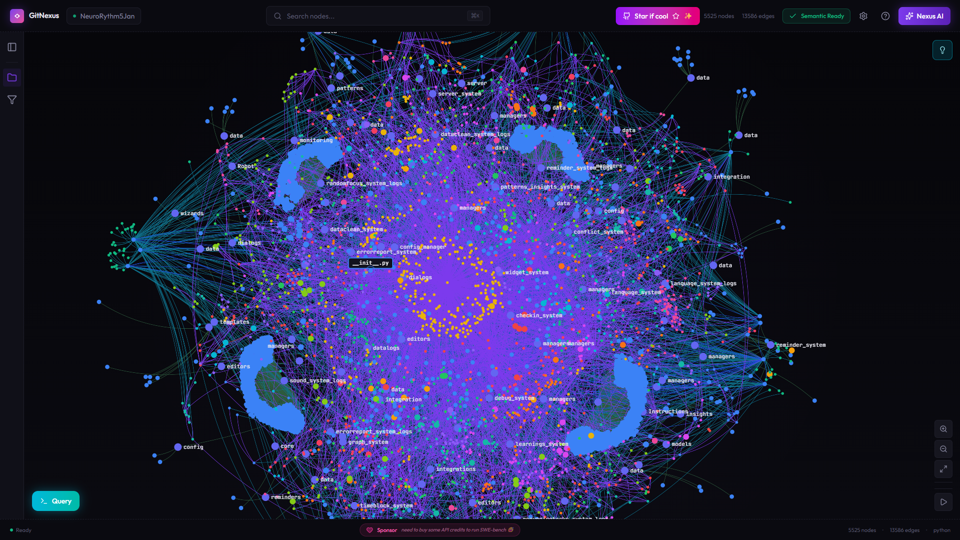 NeuroRythm Jan 2026 on GitNexus zoomed.